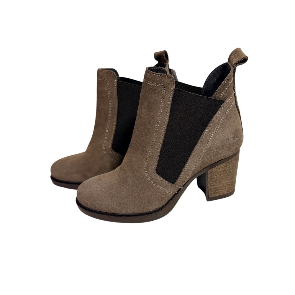 Bos. & Co. Taupe Suede Ankle Boots with Block Heel size 38